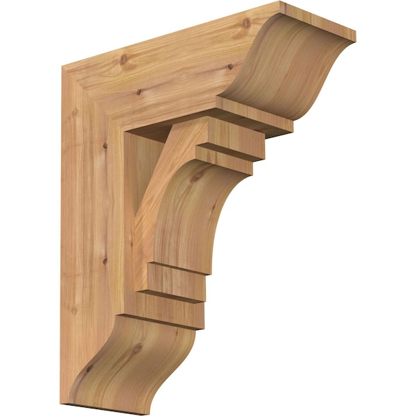 Ekena Millwork Merced Traditional Smooth Bracket w/ Offset Brace, Western Red Cedar, 7 1/2"W x 18"D x 22"H BKT0806X18X22MRC01SWR - main